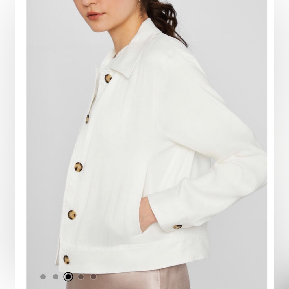 Club Monaco Button Shirt Jacket | White | S